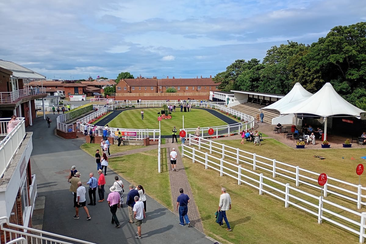 The parade ring at Redcar Racecourse on a race day